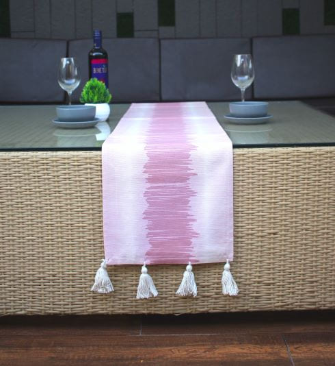 TR-371 Black Cherry/Chocolate/Cream Jute Table Runner